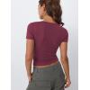imageTrendy Queen Womens Boat Neck Tops Short Sleeve TShirts Going Out Compression Summer Y2k Basic Clothes 2025Winered