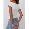 imageTrendy Queen Womens Square Neck Ribbed Basic Going Out Crop Tops Short Sleeve T Shirts Summer Clothes 2025White