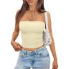 imageTrendy Queen Tube Tops for Women 2025 Summer Going Out Crop Ribbed Tank Bandeau Sexy Fashion Y2k Spring Sleeveless BraApricot
