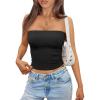 imageTrendy Queen Tube Tops for Women 2025 Summer Going Out Crop Ribbed Tank Bandeau Sexy Fashion Y2k Spring Sleeveless BraBlack