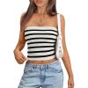 imageTrendy Queen Women Striped Tube Tops Strapless Going Out Backless Sleeveless Sexy Cute Y2k Knit Crop Summer Clothes 2025Whiteblack