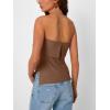 imageTrendy Queen Going Out Tops for Women Summer Spring Tube Tops Cute Off The Shoulder Backless Corset Teen Girls Y2k ClothesBrown