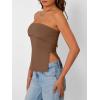 imageTrendy Queen Going Out Tops for Women Summer Spring Tube Tops Cute Off The Shoulder Backless Corset Teen Girls Y2k ClothesBrown