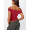 imageTrendy Queen Off The Shoulder Tops for Women Going Out Y2K Summer Cute Shirts Sexy 2025 Double Lined Spring Club OutfitsRed