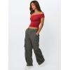 imageTrendy Queen Off The Shoulder Tops for Women Going Out Y2K Summer Cute Shirts Sexy 2025 Double Lined Spring Club OutfitsRed