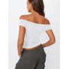 imageTrendy Queen Off The Shoulder Tops for Women Going Out Y2K Summer Cute Shirts Sexy 2025 Double Lined Spring Club OutfitsWhite