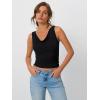 imageTrendy Queen Womens Going Out Tank Tops 2025 Cowl Neck V Basic Cute Sleeveless Shirts Summer Fashion Outfits ClothesBlack