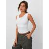 imageTrendy Queen Womens Going Out Tank Tops 2025 Cowl Neck V Basic Cute Sleeveless Shirts Summer Fashion Outfits ClothesWhite