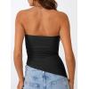 imageTrendy Queen Womens Summer Going Out Tube Tops Strapless Asymmetrical Bandeau Backless Corset Cute Teen Girls Y2k ShirtsBlack
