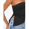 imageTrendy Queen Womens Summer Going Out Tube Tops Strapless Asymmetrical Bandeau Backless Corset Cute Teen Girls Y2k ShirtsBlack