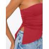 imageTrendy Queen Womens Summer Going Out Tube Tops Strapless Asymmetrical Bandeau Backless Corset Cute Teen Girls Y2k ShirtsRed