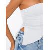 imageTrendy Queen Womens Summer Going Out Tube Tops Strapless Asymmetrical Bandeau Backless Corset Cute Teen Girls Y2k ShirtsWhite