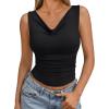 imageTrendy Queen Womens Going Out Tank Tops 2025 Cowl Neck V Basic Cute Sleeveless Shirts Summer Fashion Outfits ClothesBlack