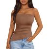 imageTrendy Queen Womens Summer Going Out Tube Tops Strapless Asymmetrical Bandeau Backless Corset Cute Teen Girls Y2k ShirtsBrown