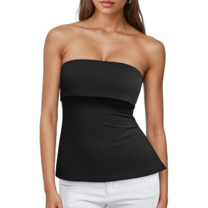 imageTrendy Queen Going Out Tops for Women Summer Spring Tube Tops Cute Off The Shoulder Backless Corset Teen Girls Y2k ClothesBlack