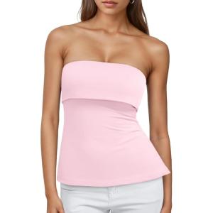 imageTrendy Queen Going Out Tops for Women Summer Spring Tube Tops Cute Off The Shoulder Backless Corset Teen Girls Y2k ClothesLightpink