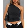 imageTrendy Queen Womens Going Out Tops Summer Spring Tank Crop Outfit Cute Y2k Shirts Corset Fashion Workout Clothes 2025Black