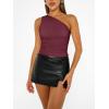 imageTrendy Queen Womens Going Out Tops Summer Spring Tank Crop Outfit Cute Y2k Shirts Corset Fashion Workout Clothes 2025Wine Red