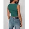 imageTrendy Queen Women Going Out Casual Tank Tops Spring Summer Basic Cute 2025 Sleeveless Shirt Y2K Fashion Outfit ClothesDarkgreen
