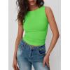 imageTrendy Queen Women Going Out Casual Tank Tops Spring Summer Basic Cute 2025 Sleeveless Shirt Y2K Fashion Outfit ClothesGrassgreen