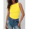 imageTrendy Queen Women Going Out Casual Tank Tops Spring Summer Basic Cute 2025 Sleeveless Shirt Y2K Fashion Outfit ClothesYellow