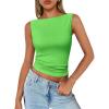 imageTrendy Queen Women Going Out Casual Tank Tops Spring Summer Basic Cute 2025 Sleeveless Shirt Y2K Fashion Outfit ClothesGrassgreen