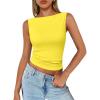 imageTrendy Queen Women Going Out Casual Tank Tops Spring Summer Basic Cute 2025 Sleeveless Shirt Y2K Fashion Outfit ClothesYellow