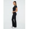 imageTrendy Queen Lounge Sets For Women 2 Piece Casual Y2K Outfits Short Sleeve Cropped Tops Fold Over Flare Pants Tracksuits