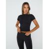 imageTrendy Queen Lounge Sets For Women 2 Piece Casual Y2K Outfits Short Sleeve Cropped Tops Fold Over Flare Pants Tracksuits