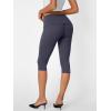 imageTrendy Queen Capri Leggings for Women Fold Over Gym Yoga Pants Stretch Casual Bottoms High Waisted Athletic Summer OutfitsGrey
