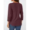 imageTrendy Queen 34 Length Sleeve Womens Tops V Neck Tunic Dressy Casual Business Ladies Fall Fashion Outfits 2025Winered