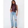 imageTrendy Queen Going Out Tops Leather Top Fall Outfits 2025 Asymmetrical Mock Neck p Sexy Corset Club OutfitWinered