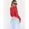 imageTrendy Queen Going Out Tops for Women Trendy Long Sleeve Shirts Fashion Clothing V Neck Basic Y2K Clothes Cute Shirt CorsetRed