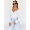 imageTrendy Queen Going Out Tops for Women Trendy Long Sleeve Shirts Fashion Clothing V Neck Basic Y2K Clothes Cute Shirt CorsetWhite