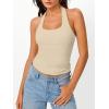 imageTrendy Queen Halter Tops for Women 2025 Summer Going Out Tops Backless Crop Sleeveless Workout Shirts Cute Y2k ClothesApricot