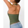 imageTrendy Queen Halter Tops for Women 2025 Summer Going Out Tops Backless Crop Sleeveless Workout Shirts Cute Y2k ClothesArmy Green
