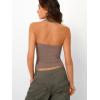 imageTrendy Queen Halter Tops for Women 2025 Summer Going Out Tops Backless Crop Sleeveless Workout Shirts Cute Y2k ClothesCoffeegrey