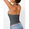 imageTrendy Queen Halter Tops for Women 2025 Summer Going Out Tops Backless Crop Sleeveless Workout Shirts Cute Y2k ClothesGreyblue