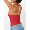 imageTrendy Queen Halter Tops for Women 2025 Summer Going Out Tops Backless Crop Sleeveless Workout Shirts Cute Y2k ClothesRed