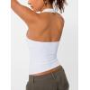 imageTrendy Queen Halter Tops for Women 2025 Summer Going Out Tops Backless Crop Sleeveless Workout Shirts Cute Y2k ClothesWhite