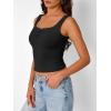 imageTrendy Queen Summer Tops for Women Going Out Teen Girls Cute Crop Tank Top Y2K Basic Bow Clothes Square Neck 2025 CamisoleBlack