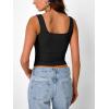 imageTrendy Queen Summer Tops for Women Going Out Teen Girls Cute Crop Tank Top Y2K Basic Bow Clothes Square Neck 2025 CamisoleBlack