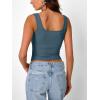 imageTrendy Queen Summer Tops for Women Going Out Teen Girls Cute Crop Tank Top Y2K Basic Bow Clothes Square Neck 2025 CamisoleHazeblue