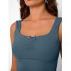 imageTrendy Queen Summer Tops for Women Going Out Teen Girls Cute Crop Tank Top Y2K Basic Bow Clothes Square Neck 2025 CamisoleHazeblue