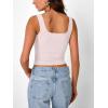 imageTrendy Queen Summer Tops for Women Going Out Teen Girls Cute Crop Tank Top Y2K Basic Bow Clothes Square Neck 2025 CamisolePink