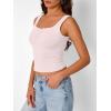 imageTrendy Queen Summer Tops for Women Going Out Teen Girls Cute Crop Tank Top Y2K Basic Bow Clothes Square Neck 2025 CamisolePink