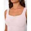 imageTrendy Queen Summer Tops for Women Going Out Teen Girls Cute Crop Tank Top Y2K Basic Bow Clothes Square Neck 2025 CamisolePink