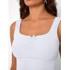 imageTrendy Queen Summer Tops for Women Going Out Teen Girls Cute Crop Tank Top Y2K Basic Bow Clothes Square Neck 2025 CamisoleWhite