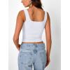 imageTrendy Queen Summer Tops for Women Going Out Teen Girls Cute Crop Tank Top Y2K Basic Bow Clothes Square Neck 2025 CamisoleWhite