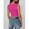 imageTrendy Queen Women Going Out Summer Tank Tops Spring Casual Basic Cute 2025 Sleeveless Shirt Vacation Fashion Outfit ClothesHot Pink